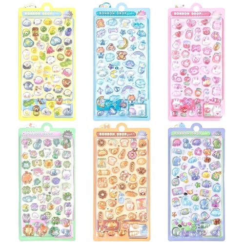 6 Pcs 3D Stickers Mini Kawaii Pattern Small Animal Sticker Cute Animal Design Cartoon Mini Sticker Puffy Stickers for Phone Case Laptops Electronic Notebooks DIY Crafts Scrapbook