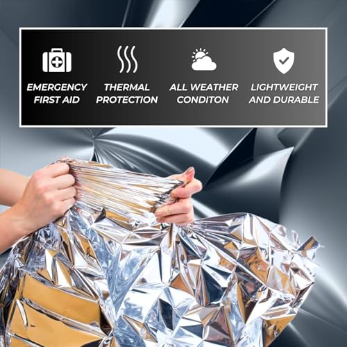 Image of HealthyLine Emergency Mylar Thermal Sleeping Bag, 2-Pack