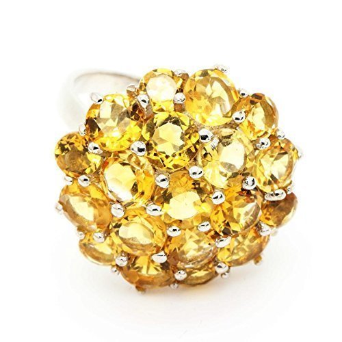 Bague Citrine et Argent 925 taille 55, une idée cadeau d'anniversaire idéale pour femme