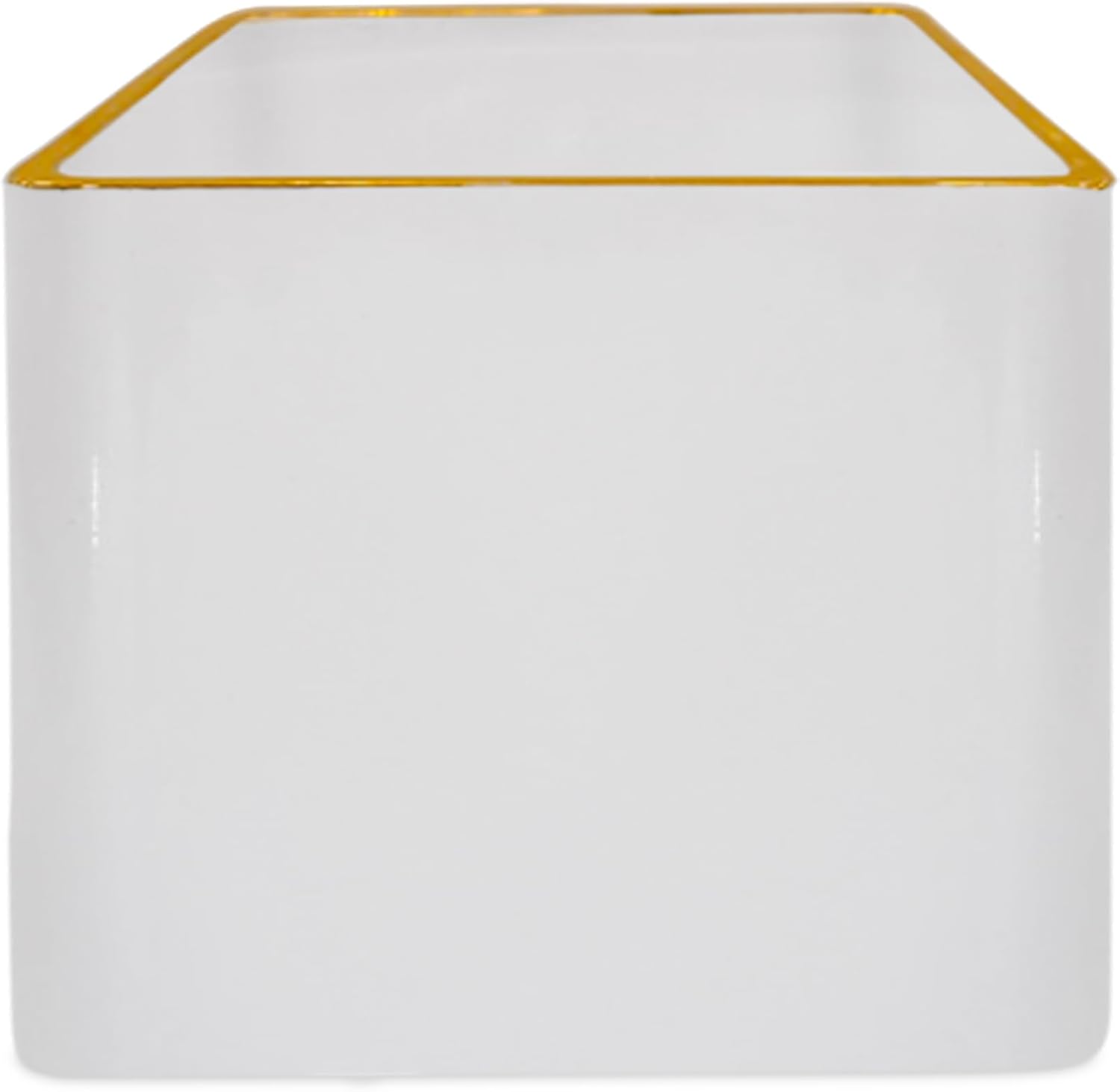 Amazon.com: Naven & Home Square Glass Vase with Gold Rim- 5 x 5 inches ...