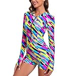 Ocean Blues Women's Long Sleeve One Piece Bathing Suit Athletic Boyleg One Piece Swimsuit UPF 50+ Sun Protection Rash Guard - Image 3