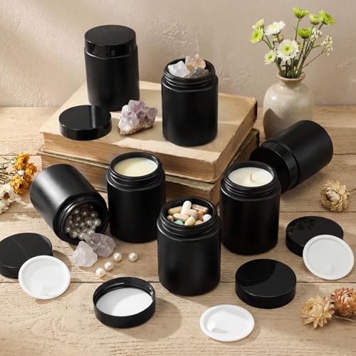 Image of Norme 24 Pcs 4 oz Glass Jars with Lids Cosmetic Jars, Frosted Black