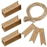 200 Stk. Geschenkanhänger Kraftpapier, Kraftpapier Etiketten Anhänger Geschenk mit Jute Schnur für Hochzeitsgeschenke, Party-Geschenkanhänger und Weihnachten