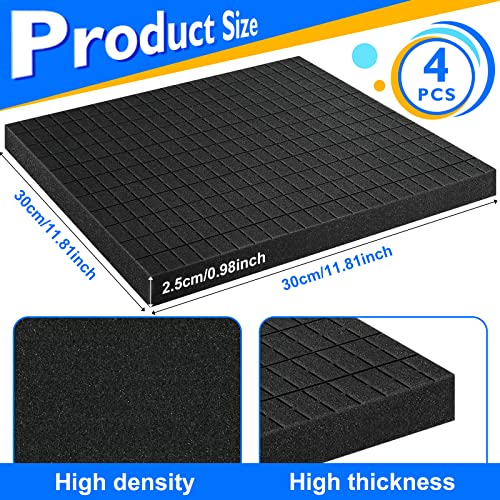 4 Pack Pick Pluck Foam Game Box Insert Foam Pre Cubed Customizable Polyethylene Foam Gridline Foam Cube Foam Foam Sheet Cushion Insert For Interlocking Case Camera Toolbox 11.81×11.81×0.98 Inches #TOP1