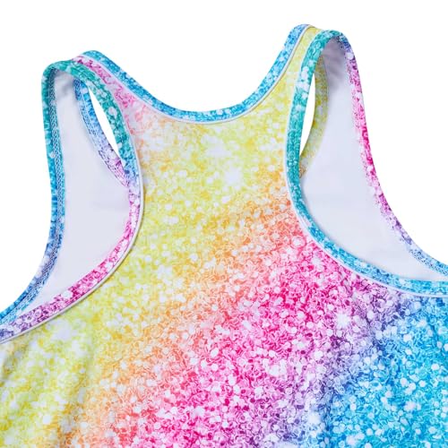 Image of UNIFACO Girls Swimsuits Two Piece Tankini Bathing Suits Boyshort Summer Beach Rash Guard Swimwear for 4-13T