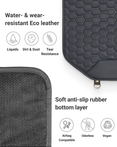 Image of Owleys Set Seat Back Organizer & Car Seat Protector Hexy Waterproof & Non-Slip Protector for Child Car Cushion for Leather and Fabric Seats (Black)