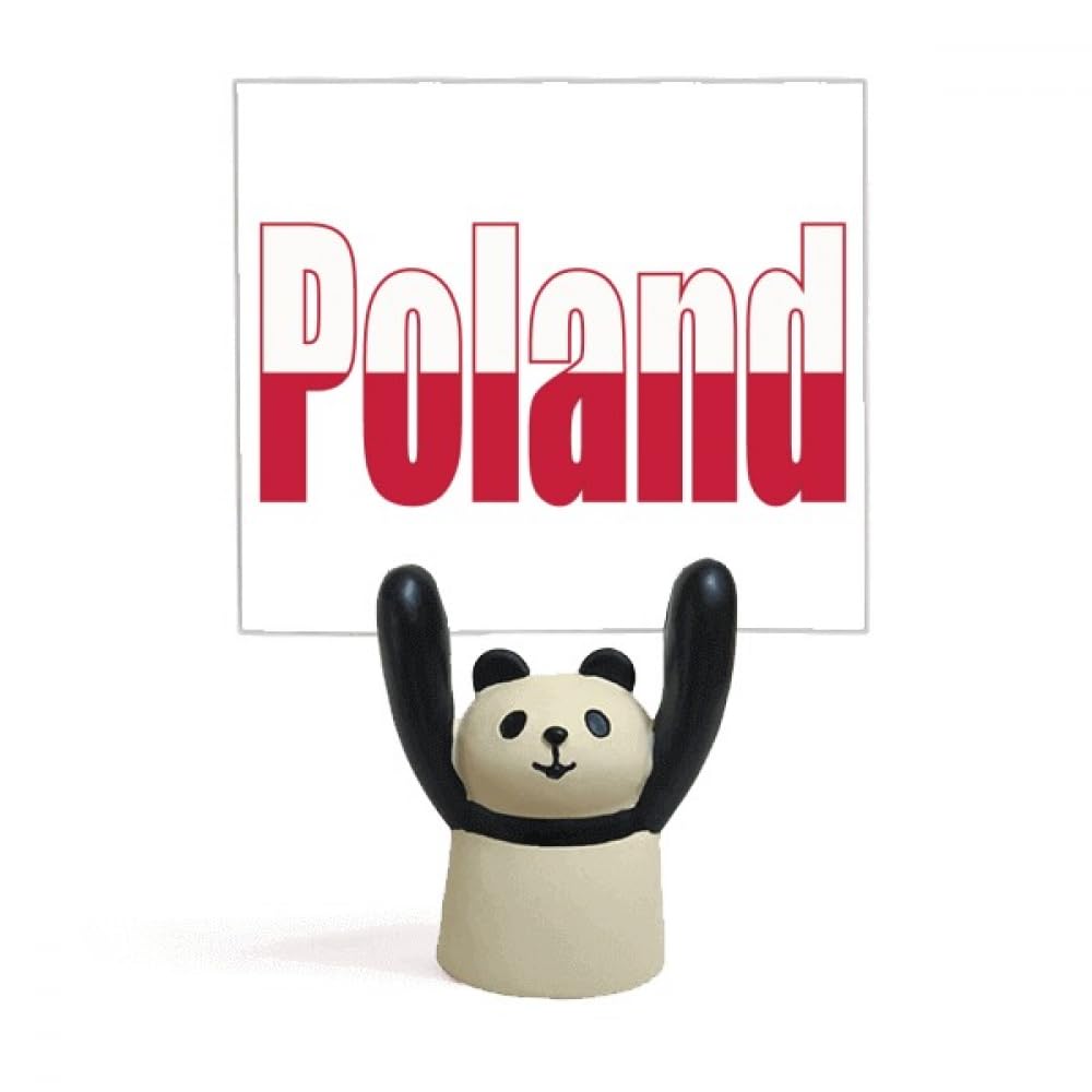 Support de drapeau de la Pologne à motif panda style Art Déco unique