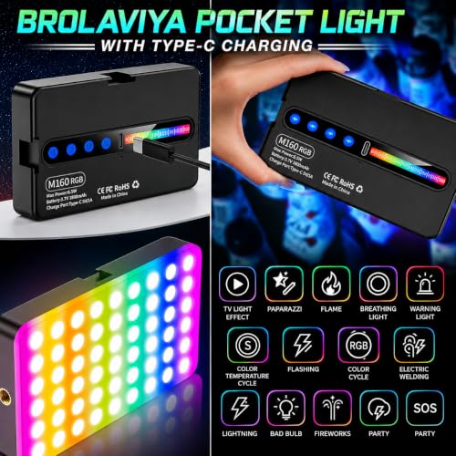 BROLAVIYA 1800mAh RGB Video Light Rgb Bar Pocket Light - Image 4