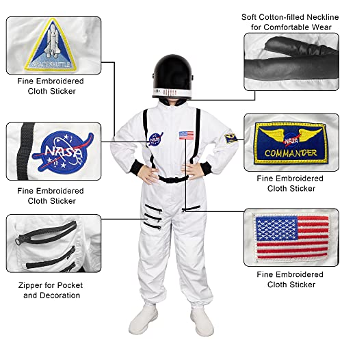 Lulu Home Halloween Kids Astronaut Costume with Space Helmet, Small, Medium, Large, X-Large, Teen