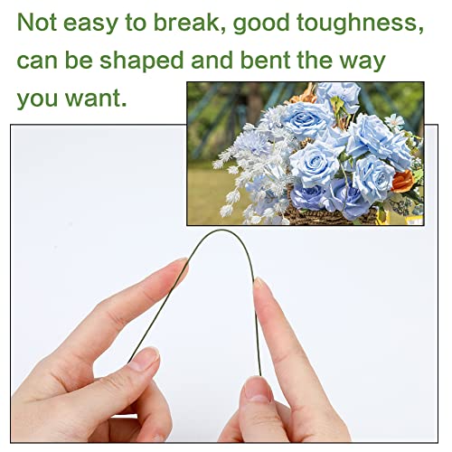 Socnitc 200Pcs Floral Wire Dark Green, 22 Gauge Flower Wire Sticks Floral Supplies 14 Inches For Bouquet Stem Wrap Floral Arranging Craft Projects Corsages, Wedding Bouquet #TOP4