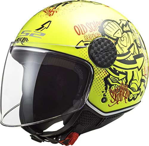 Ls2, Casco Jet Moto Sphere Lux Skater Hv Yellow, Xxl Ls2, Casco Jet Moto Sphere Lux Skater Hv Yellow, Xxl