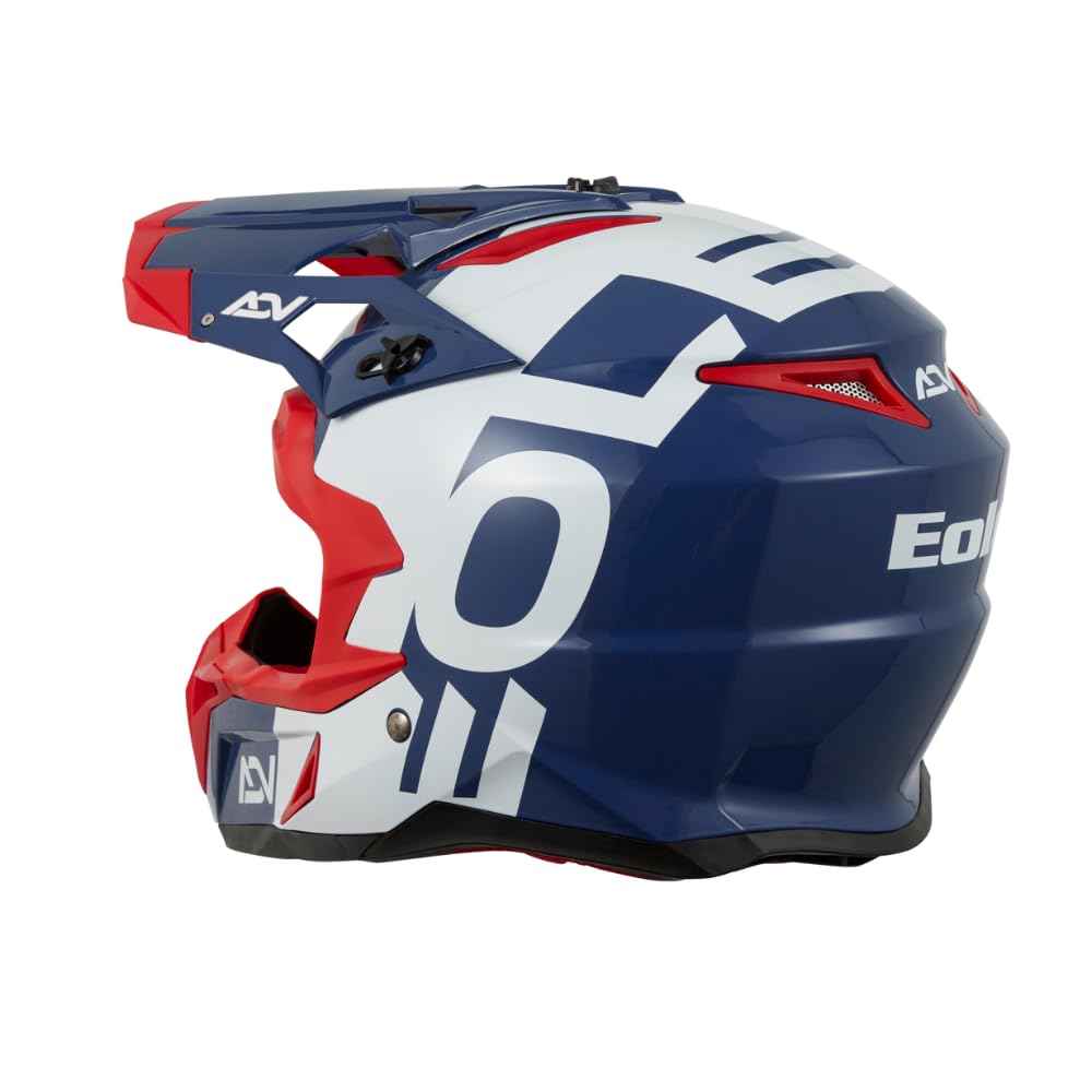 EOLE Casque Cross Advance Bleu et Rouge - Homologué ECE R 22.06 - L (59-60cm) - Coque ABS