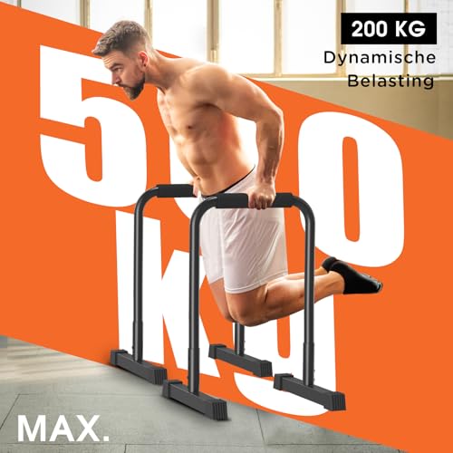 DH FitLife Dip Bars | Dip Stang & Verstelbaar Dip-Station 80-90 cm | Parallettes voor Calisthenics en Krachttraining | Stabiel en Veilig | Indoor en Outdoor Fitnessapparatuur - Afbeelding 5