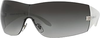 Versace VE 2054 10008G Silver Plastic Shield Sunglasses Grey Gradient Lens