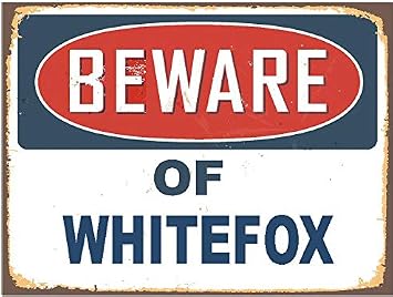 WHITEFOX Beware of Blue Rustic Vintage Look 6" Wide Magnet for use on Any Steel Surface