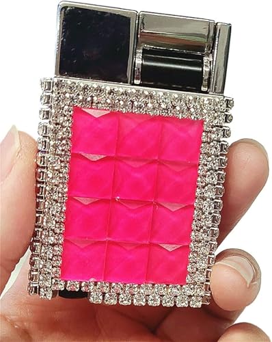 Encendedor de llama directa con brillo y incrustación de cristales