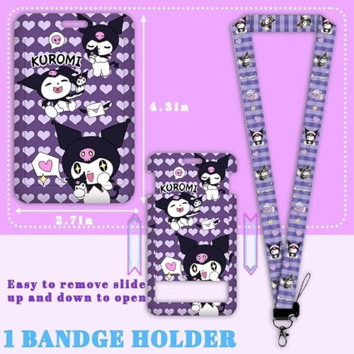 Coolchic School Supplies Set,Cute Stationery Gift Set,Kawaii Back to School Stationary Including A5 Notebook Pencil Case,Pens,Stickers,ID Badge holder,Ruler Eraser Kids Birthday Gifts (Kuromi)