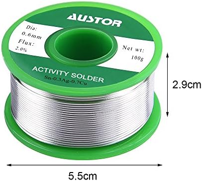 AUSTOR 0.6mm Lead Free Solder Wire with Rosin Core