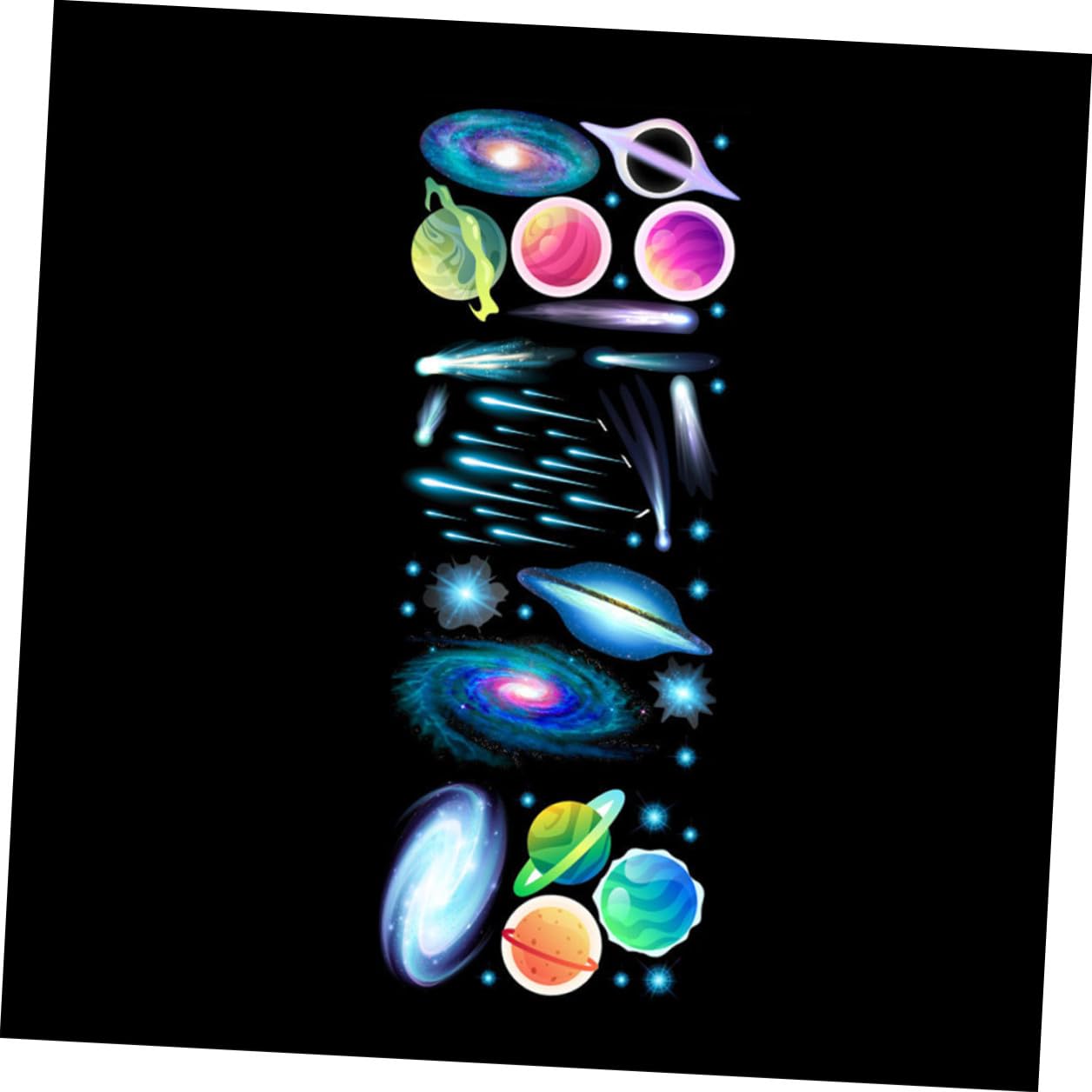 Autocollants muraux phosphorescents pour illuminer la chambre d'enfant avec l'univers de la nuit
