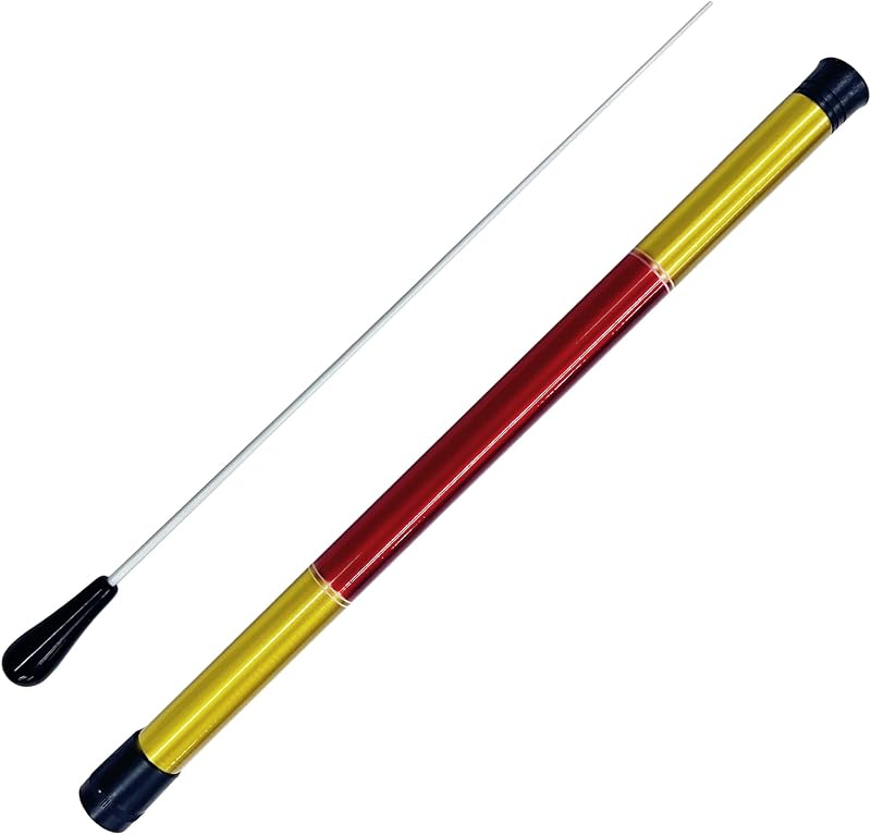 Bastón de director de orquesta negro de 15 pulgadas | 38cm, Mango de Imitación de Ágata, Dirección Profesional, Performance