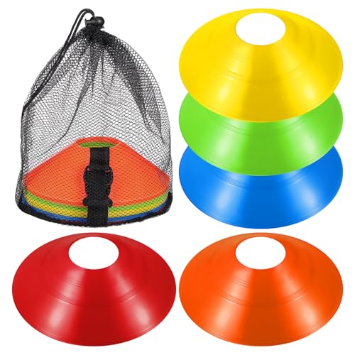 30 Pcs Soccer Training Equipment Set Disc Cones with Mesh Carry Bag