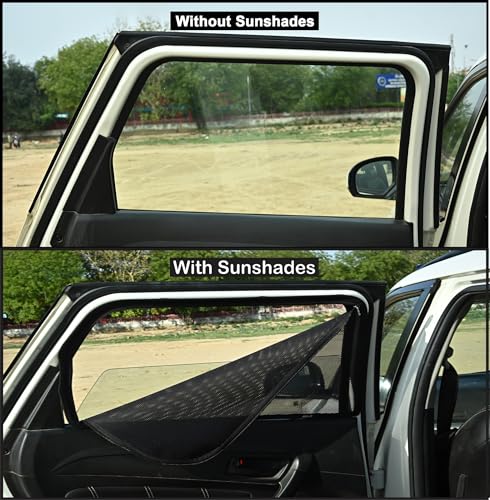 Image of Able Dotnet Car Magnetic Sun Shade Curtains 4 Door with Zipper for Chevrolet SAIL Set of 4 Pcs