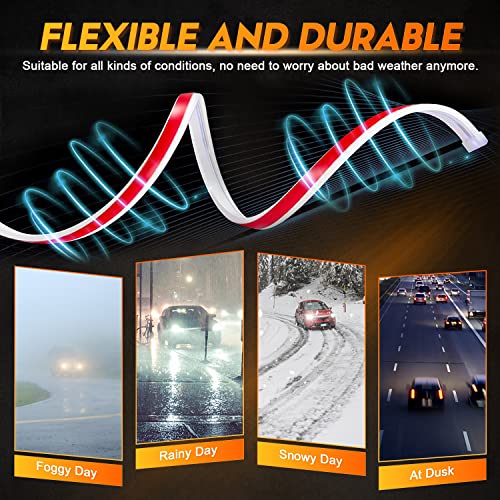 Alopee Dynamic Scan Start Up Hoodbeam Kit White 70 Inch Led Hood Light Strip 12V Daytime Running Light Tailgate Light Door Light Pedal Light Replacement For Cars And Suvs (1Pc) #TOP4