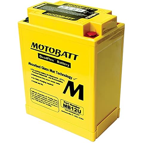 MotoBatt MB12U (12V 15 Amp) 160CCA Factory Activated QuadFlex AGM Battery Large Cover