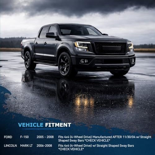 Image of Detroit Axle - 4WD Front 8pc Suspension Kit for 05-08 Ford F-150 Lincoln Mark LT 2005 2006 2007 2008, 2 Upper Control Arms 2 Lower Ball Joints 2 Outer Tie Rods 2 Sway Bars Replacement