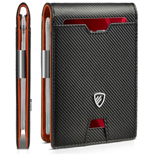 Image of RUNBOX Mens Slim Wallet with Money Clip RFID Blocking Bifold Credit Card Holder for Men with Gift Box