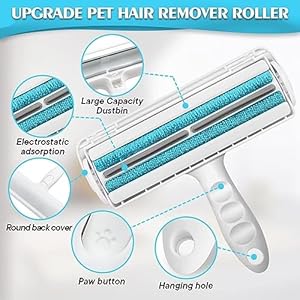 Moka’s Market Pet Hair Remover – Reusable Dog and cat Hair Remover for Couch, Furniture, Carpet and car Seats (Blue)