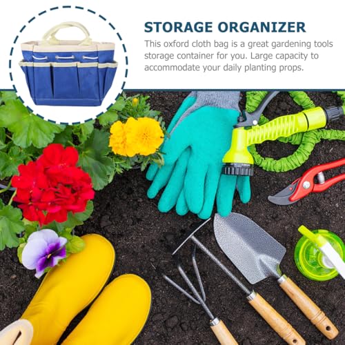 Multifunctional Garden Tool Storage Tote Bag Portable Oxford Cloth Organizer with Multiple Compartments for Gardening Tools Accessories and Outdoor Use