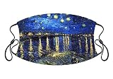 Van Gogh Over the Rhone Face Mask, Art Anti-Dust Face Mouth Mask Windproof Adjustable Washable Mask