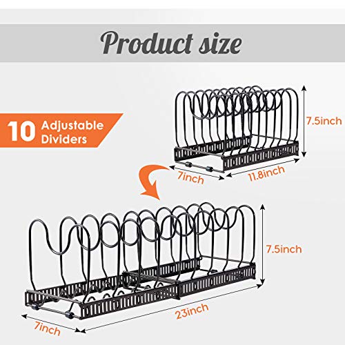image for Focus Line Pot Organizer Rack for Cabinet, Expandable Pan and Lid Rack