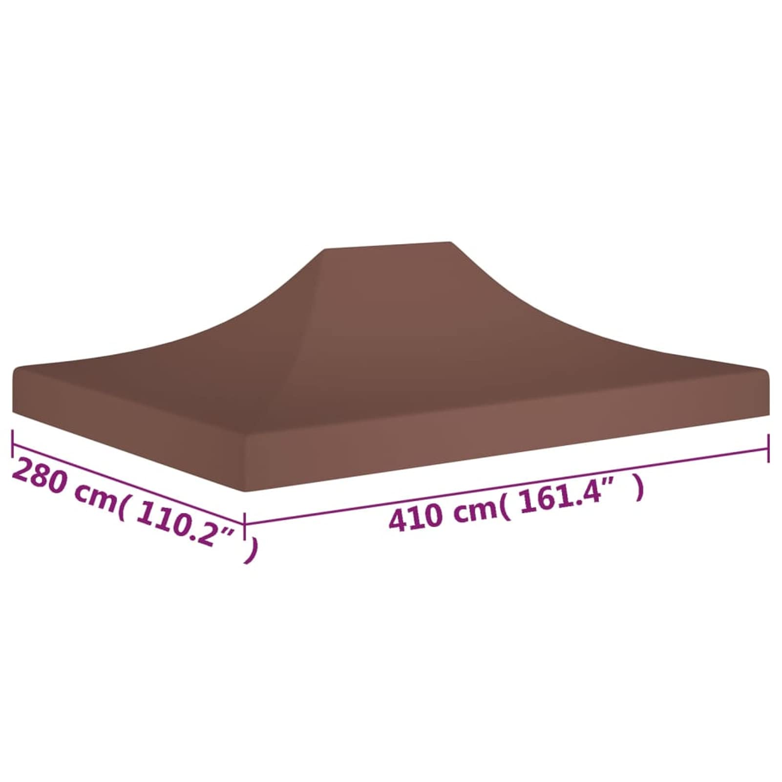 Tienda de campaña para fiestas, techo de 4 x 3 m, marrón, 270 g/m², resistente al agua, toldo para jardín, fiesta, camping, evento, tienda de campaña de boda