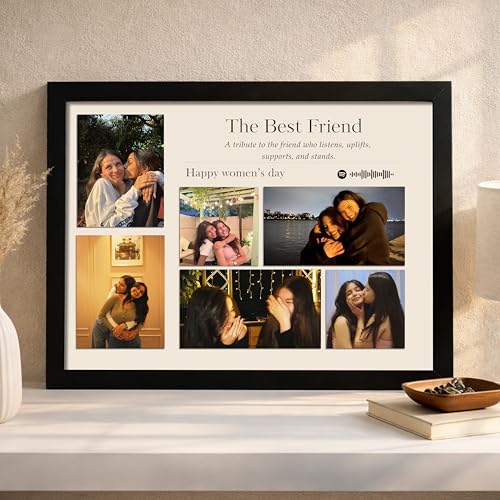 Image of Customized Photo Frame Wall Decor Spotify Gift For Friend Mother Sister Wife and Girlfriend, Personalized Women's Day and Mothers Day Photo Frame Gift For Home Living room Bedroom 23x32 cm