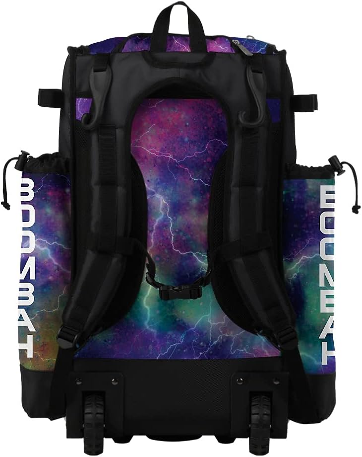 Boombah Superpack Hybrid Rolling Bat Bag - Nebula 2.0 Bat Pack Multicolor - Wheeled & Backpack Version