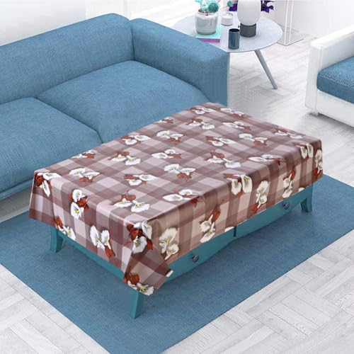 Image of Dakshya Industirs PVC Waterproof Table Cover 36x54 Inch Floral Printed Center Table Cover Washable Plastic Table Sheet Oilproof Dining Table Cover for Coffee Table Living Room Home (Urban Vine)