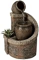 Verona Rustic Outdoor Floor Cascading Water Fountain 35" High with LED Light Planter Box for Garden Patio Backyard Deck Home Lawn Porch House Relaxation Exterior Balcony - John Timberland