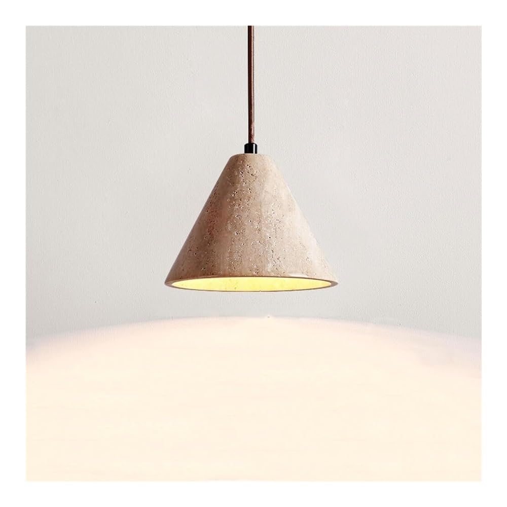 TONFON Wabi Sabi Bar Decoration Chandelier Travertine Stone Pendant Light Modern Single Farmhouse Hanging Lamp for Kitchen Island Living Room Bedroom Bedside Dining Room Hallway
