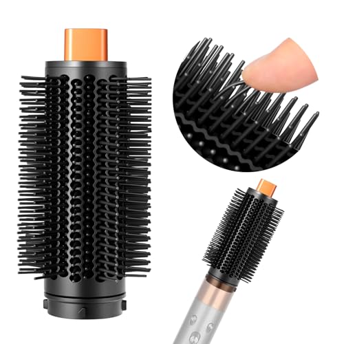 Upgraded 2.3 Inch Round Volumizing Brush Attachment for Dyson Airwrap HS01 HS05 HS08, Anti-Frizz Smoothing Bristles, Straighten Fast Dry & Root Lift & Bouncy Curls for Short/Medium Fine Hair