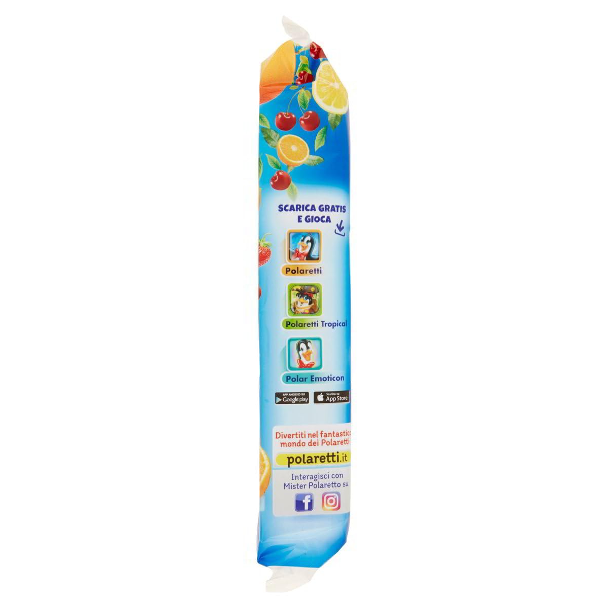 Dolfin Polaretti Fruit Confezione con 10 Ghiaccioli al gusto di Frutta (Arancia, Fragola, Amarena, Limone) 400ml (2024) [CAIYA® BOX da 8 Confezioni]