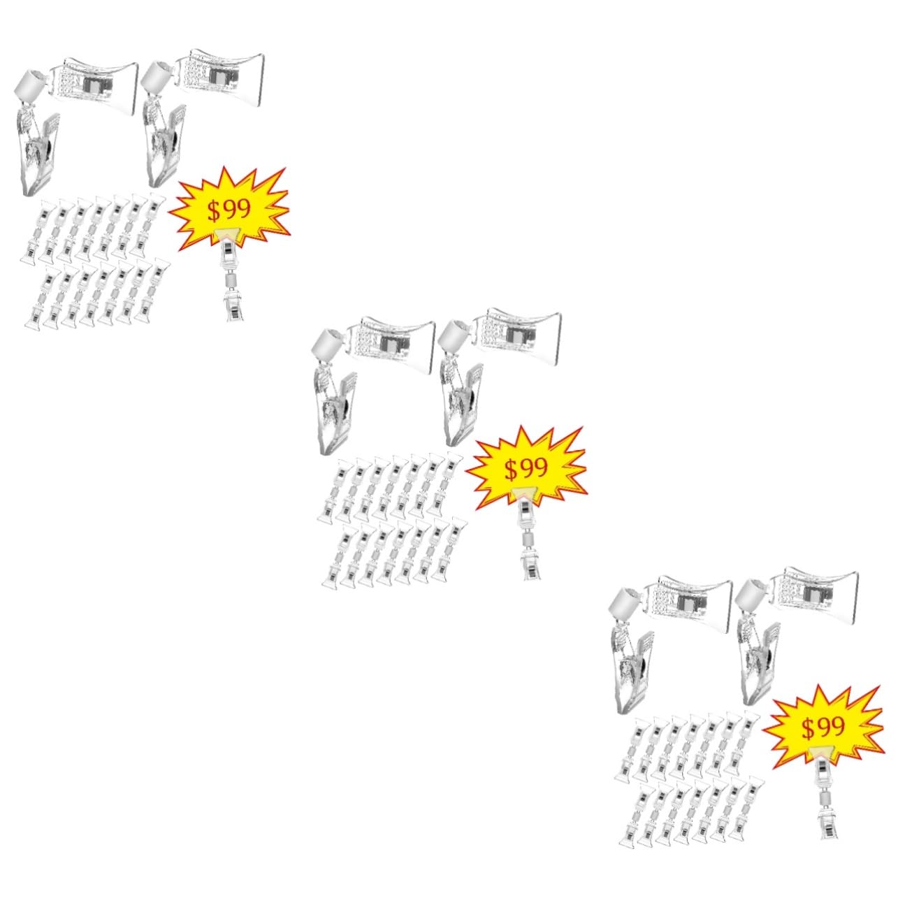 GLEAVI 60stücke Doppelseitige Clips Für Preisschilder Transparente Clip- Für Einzelhandel Und Büro Stabil Kompakt Und Vielseitig Einsetzbar Für Präsentation Von Waren Und