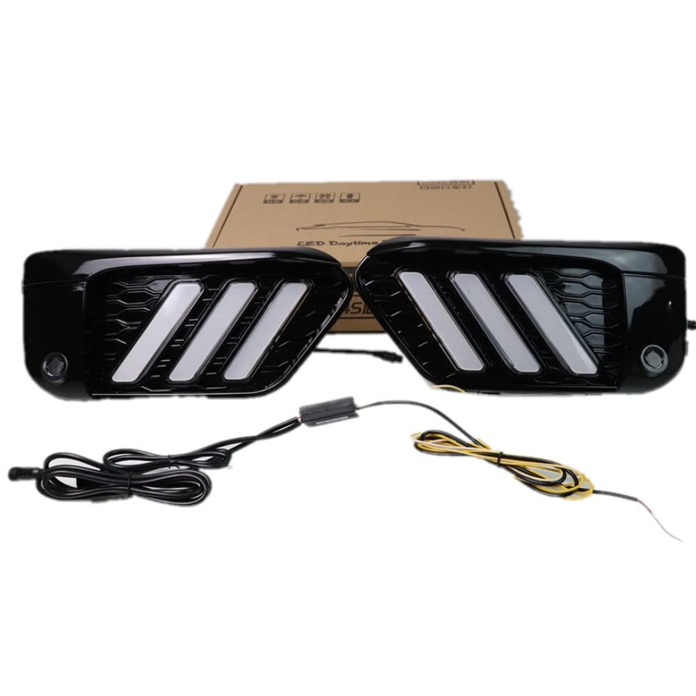 July King LED Daytime Running Light for BMW X1 F48 F49 2016-2019, 6000K LED Front Bumper DRL With Streamer Yellow Turn Signals Light