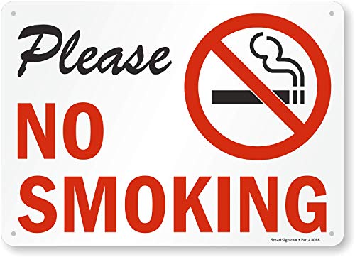 Panneau Please No Smoking signalétique plastique 25x35 cm pour affichage intérieur
