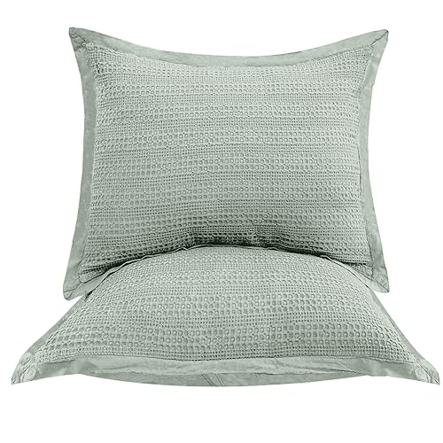 Image of Standard Pillowcase Set of 2 20X26 Pillow Covers Cotton Bed Pillow Shams Soft Decorative Pillow Cases with Envelope Closure, Sage Green