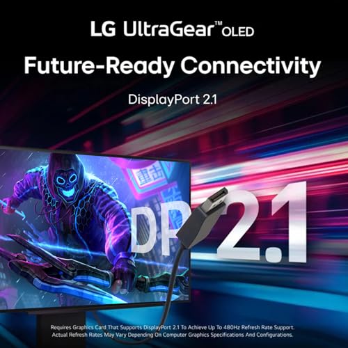 Image of LG 27 inch OLED QHD (2560 x 1440) Gaming Monitor, 480Hz, 0.03ms, FreeSync Premium Pro, G-Sync Compatible, DisplayHDR True Black 400, DCI-P3 98.5%, RGB Lighting, Adjustable Stand
