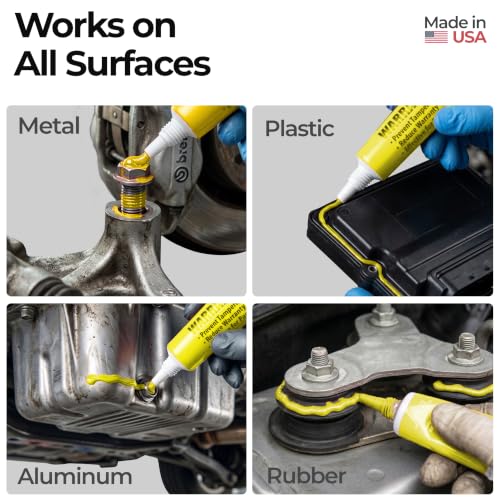 Image of Yellow Torque Seal - Tamper Proof Cross Check Repair & Maintenance Warranty Torque Marker - 1.8 Oz Squeeze Tube Indicator for Bolts & Fasteners - Made in USA
