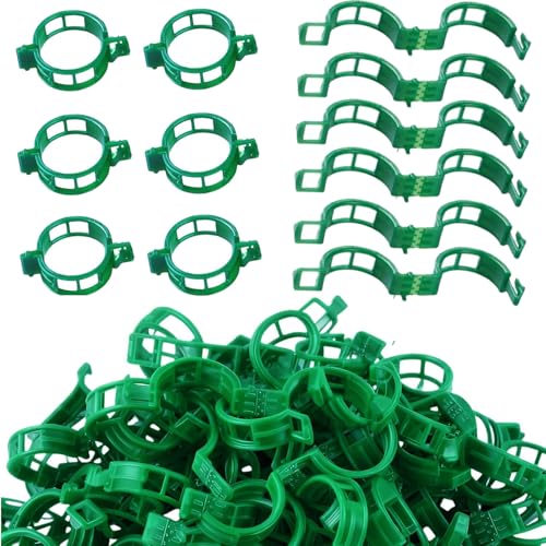 CACERIAWM Plant Support Clips, 100 Pcs Tomato Clips, Plastic Trellis