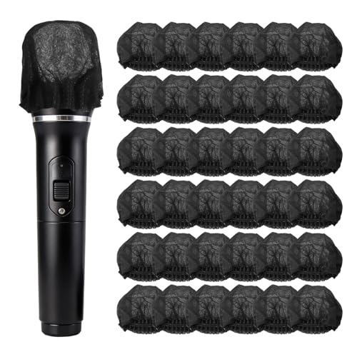 Bonnette microphone jetable non tissée noire haute densité pour captation vocale nette